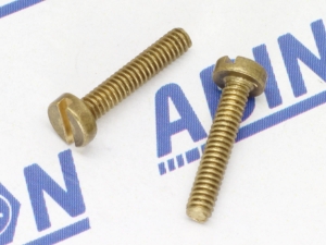 Cheese Head M2 (2mm) x 10mm x 0.4mm Slotted Minus Brass Screws