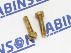 Cheese Head M2.5 (2.5mm) x 10mm x 0.45mm Slotted Minus Brass Screws